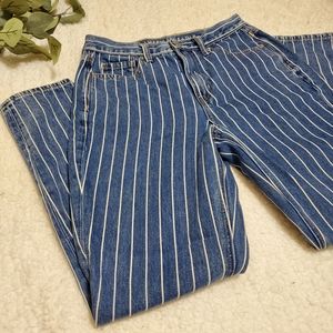 American Eagle Striped Mom Jean
